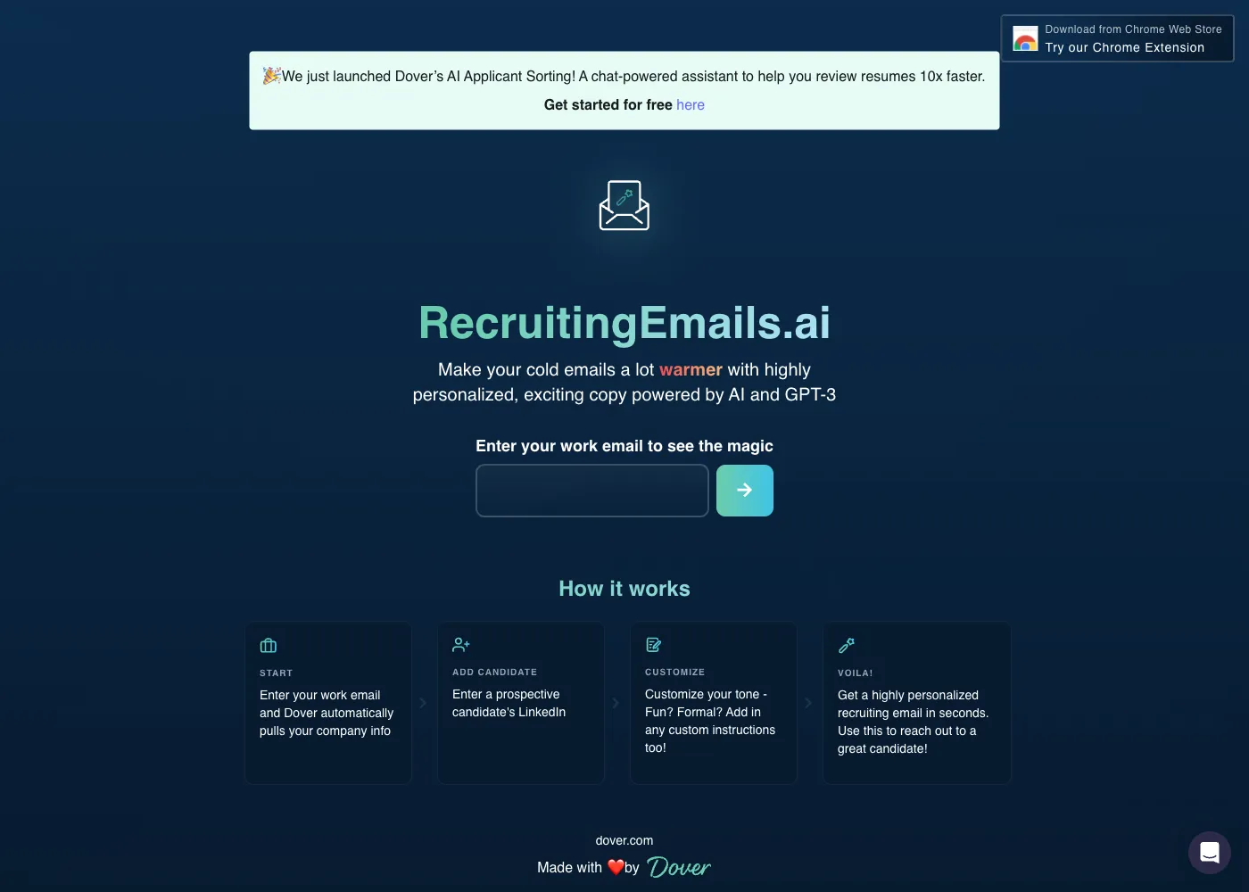 Recruiting Emails AI by Dover