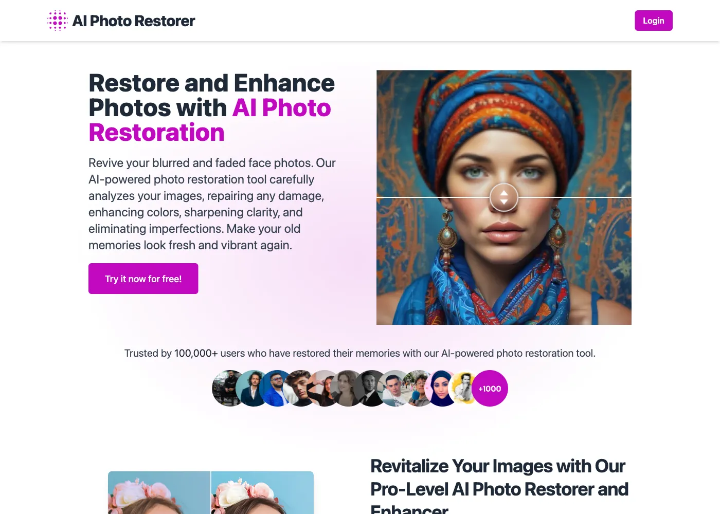 AI photo restorer