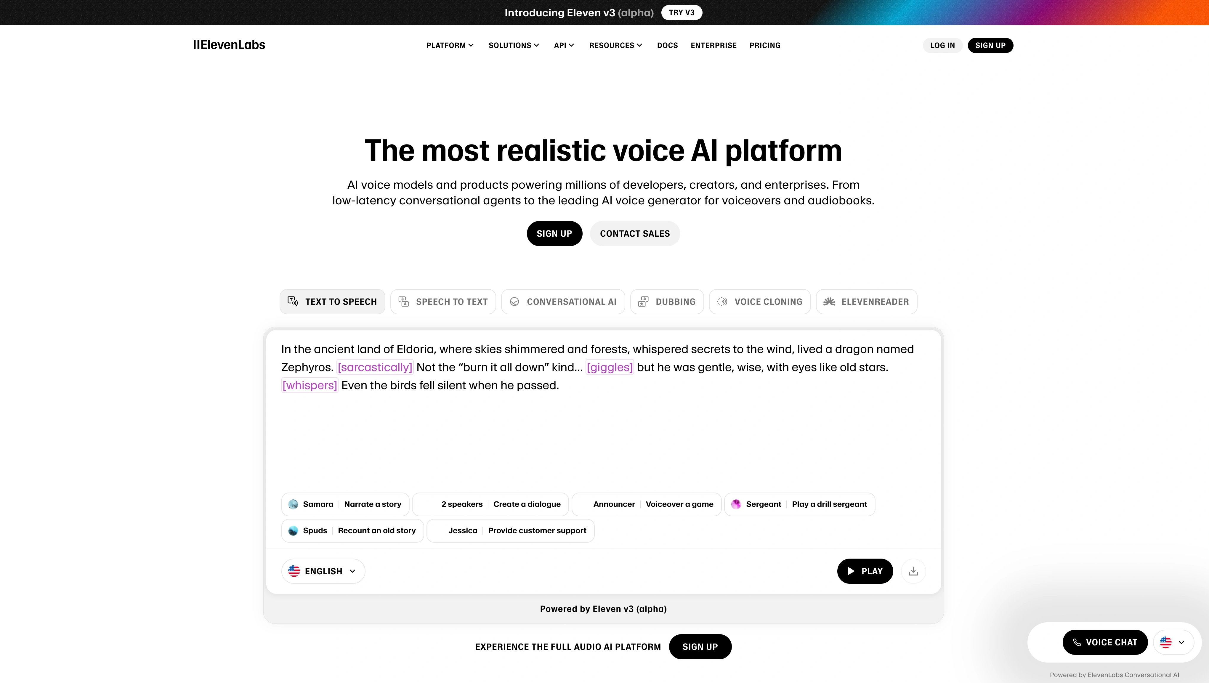 ElevenLabs - AI Tool Screenshot