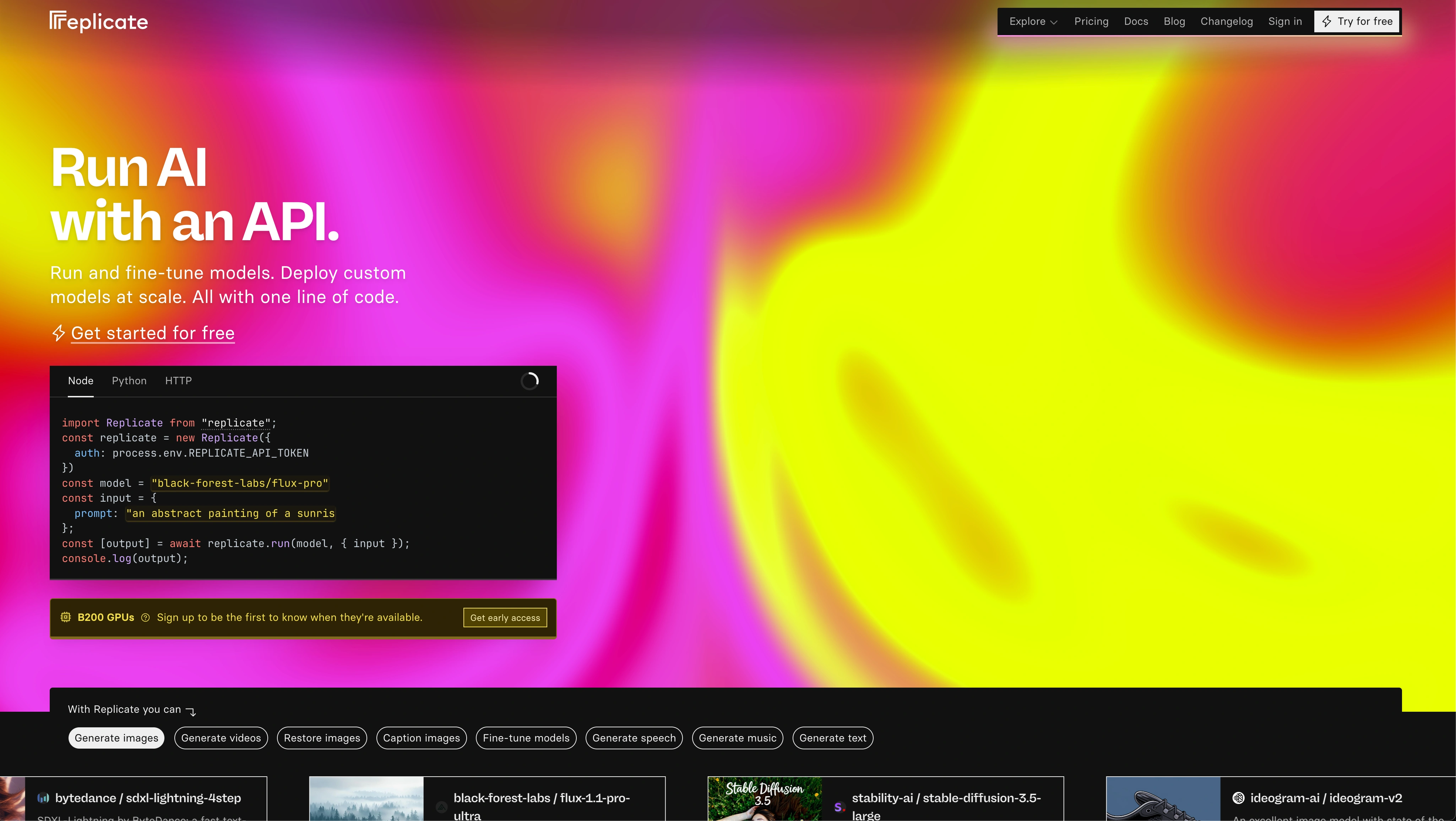 Replicate - AI Tool Screenshot