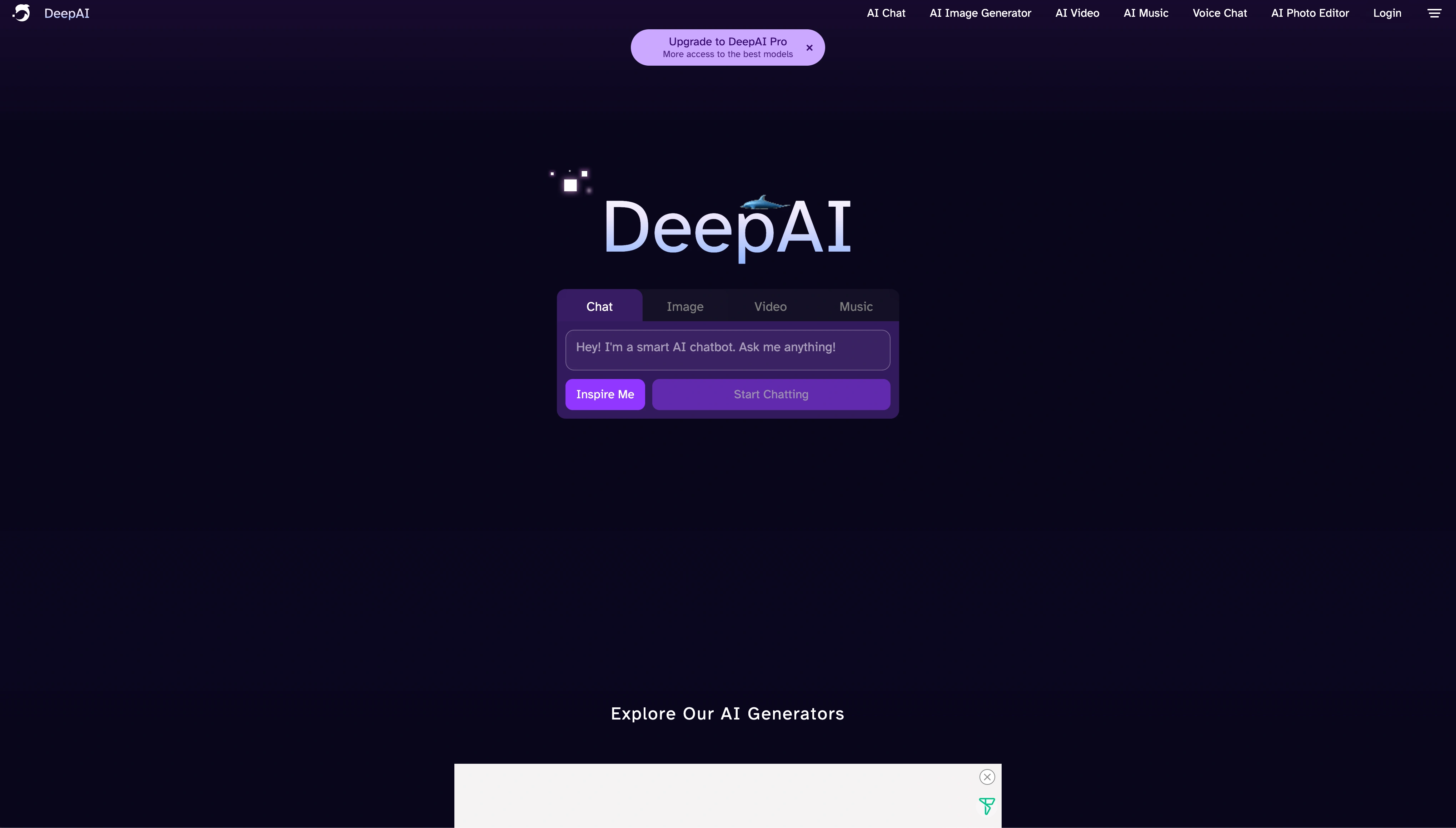 DeepAI - AI Tool Screenshot