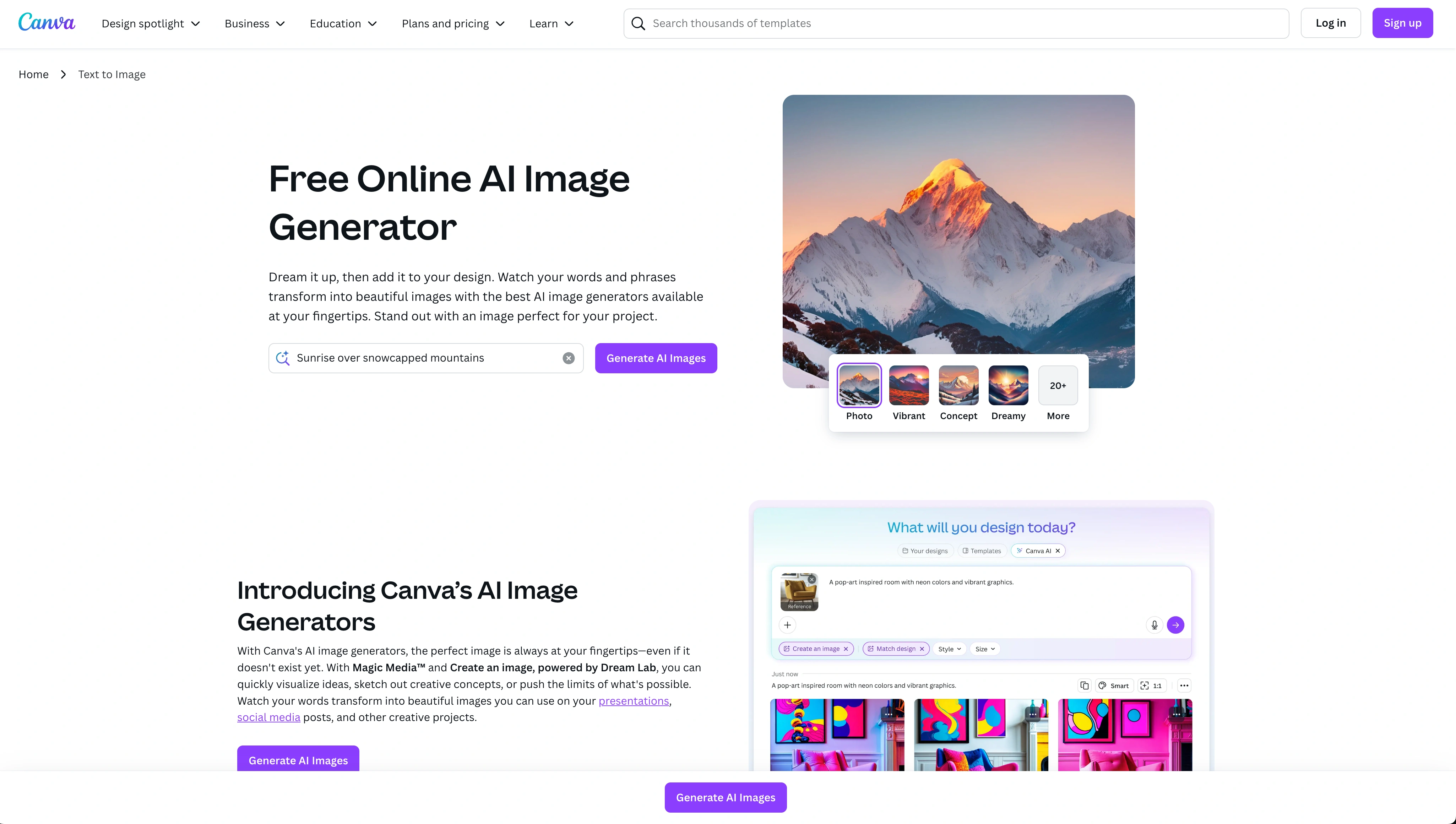 Canva AI - AI Tool Screenshot