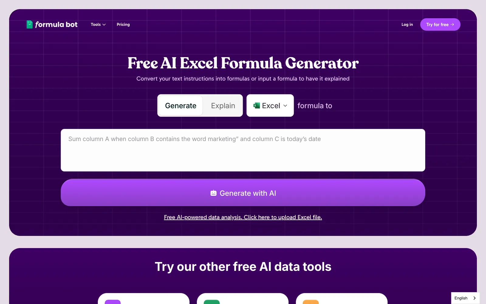 Excel Formula Bot