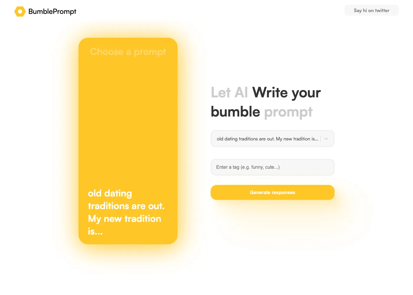 Bumble prompts