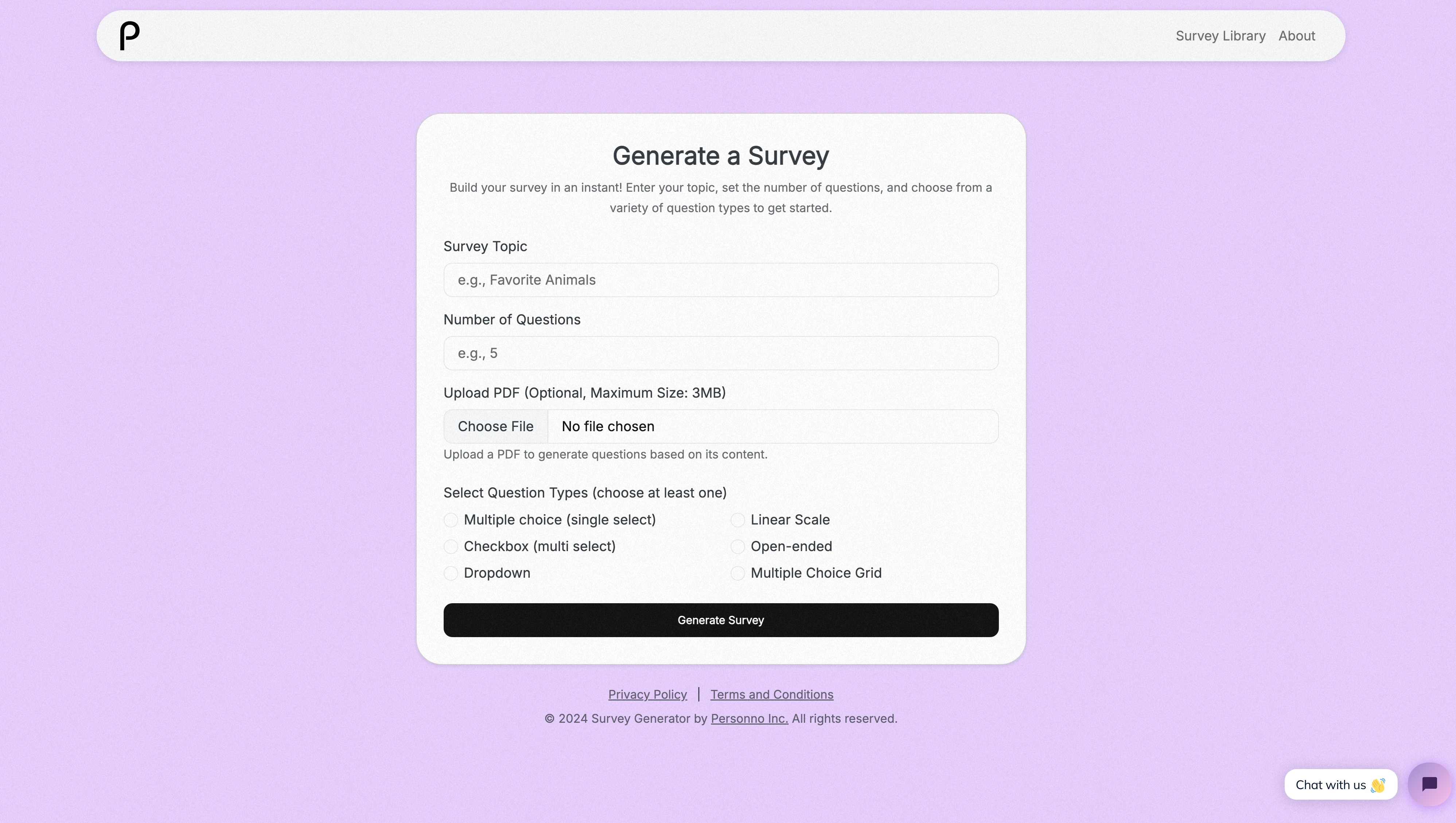 Personno Survey Generator